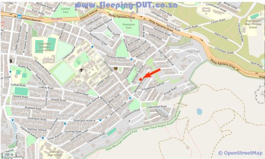 Map 20 Belladonna Avenue in Vredehoek  City Bowl  Cape Town  Western Cape  South Africa