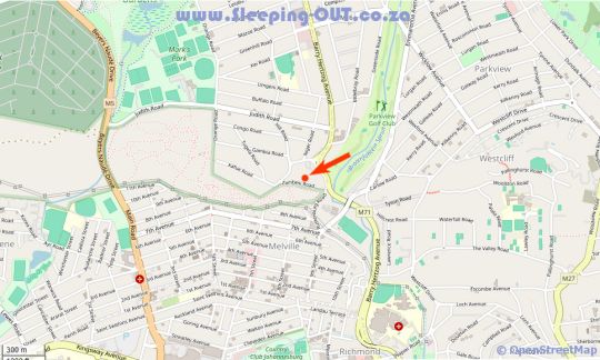 Map La Casa Blanca in Emmarentia  Northcliff/Rosebank  Johannesburg  Gauteng  South Africa