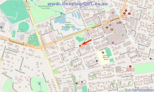 Map Brooklyn Lodge in Nieuw Muckleneuk  Pretoria Central  Pretoria / Tshwane  Gauteng  South Africa