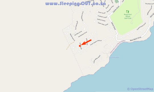 Map Villa Majestic for Exclusive Accommodation in Port Alfred  Cacadu (Sarah Baartman)  Eastern Cape  Südafrika