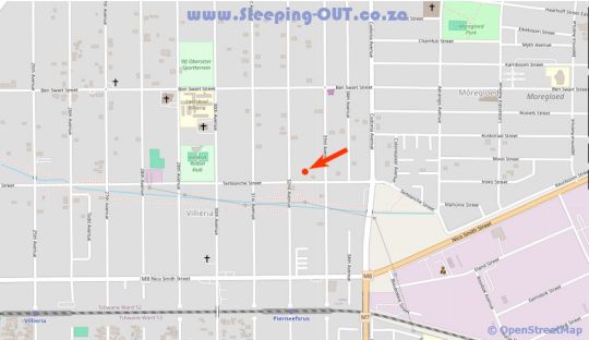 Map Blanche Guesthouse in Villieria  Moot  Pretoria / Tshwane  Gauteng  Suid-Afrika