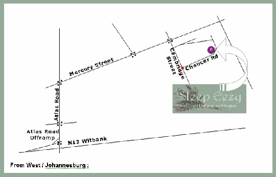 Map Sleepeezy Bed & Breakfast in Benoni  Ekurhuleni (East Rand)  Gauteng  Suid-Afrika