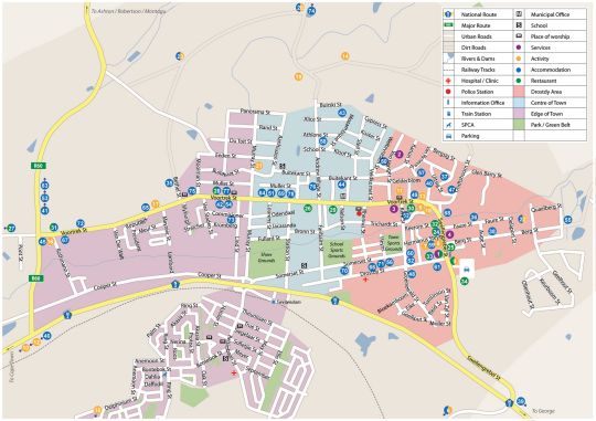 Map Aan de Oever Guest House in Swellendam  Overberg  Western Cape  Suid-Afrika