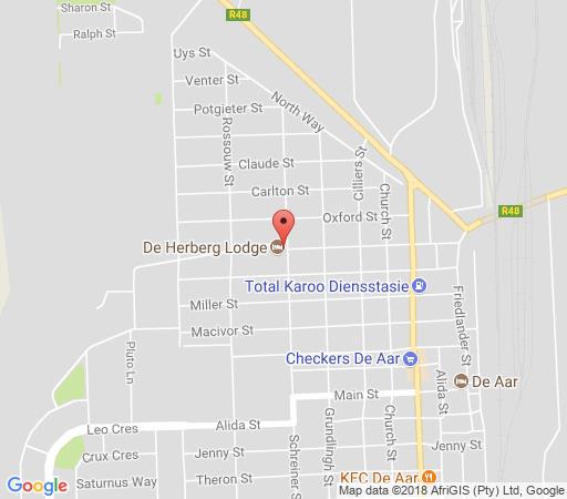 Map De Herberg Lodge in De Aar  Upper Karoo  Northern Cape  South Africa