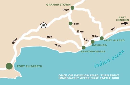 Map Oribi Haven in Kenton-on-Sea  Cacadu (Sarah Baartman)  Eastern Cape  Afrique du Sud