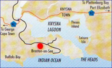 Map 110 Bay View in Knysna  Garden Route  Western Cape  Afrique du Sud