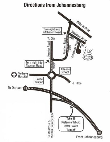 Map Duvet & Crumpets in Wembley  Pietermaritzburg  Midlands  KwaZulu Natal  Zuid-Afrika