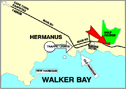Map Mulligans Guest Lodge in Hermanus  Overberg  Western Cape  Suid-Afrika