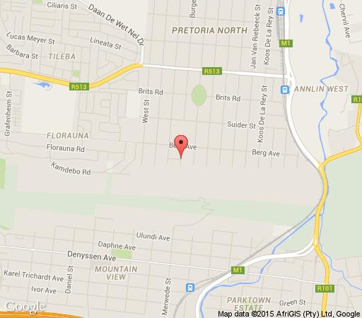 Map Mirisa Guest House in Pretoria North Suburb  Pretoria North  Pretoria / Tshwane  Gauteng  South Africa