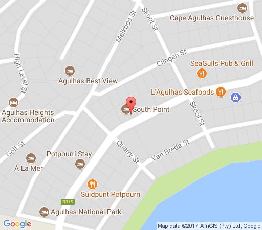 Map South Point Guest Lodge Cape Agulhas in Agulhas  Overberg  Western Cape  Zuid-Afrika