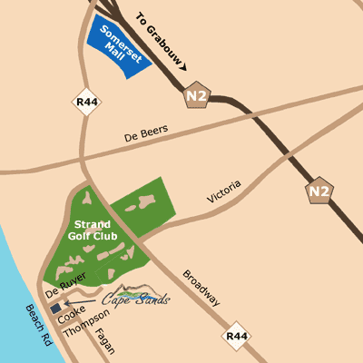Map Strand Cape Sands in Strand  Helderberg  Western Cape  Zuid-Afrika