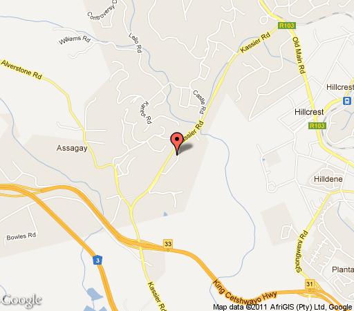 Map Chillifields B&B in Hillcrest  Western Suburbs (DBN)  Durban and Surrounds  KwaZulu Natal  South Africa