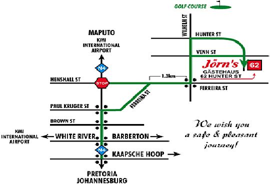 Map Jorns GuestHouse in Nelspruit  Lowveld  Mpumalanga  South Africa