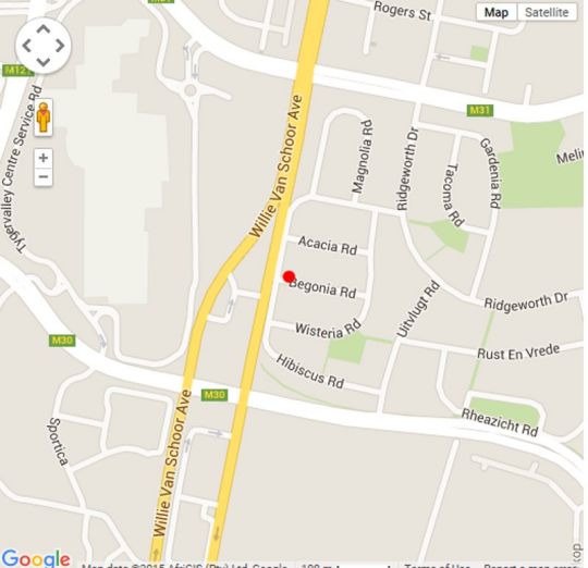 Map Sontyger Guest House in Bellville  Northern Suburbs (CPT)  Kaapstad  Western Cape  Zuid-Afrika