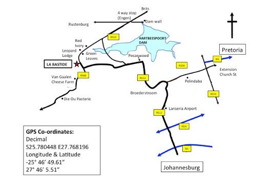 Map La Bastide in Hartbeespoort  Bojanala  North West  South Africa