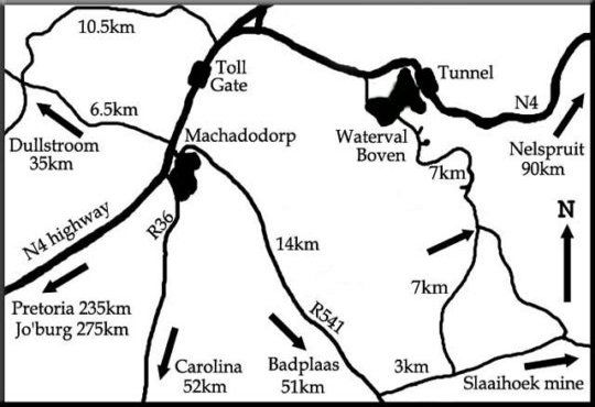 Map Shamrock Arms Guest Lodge in Waterval Boven  Highlands  Mpumalanga  South Africa