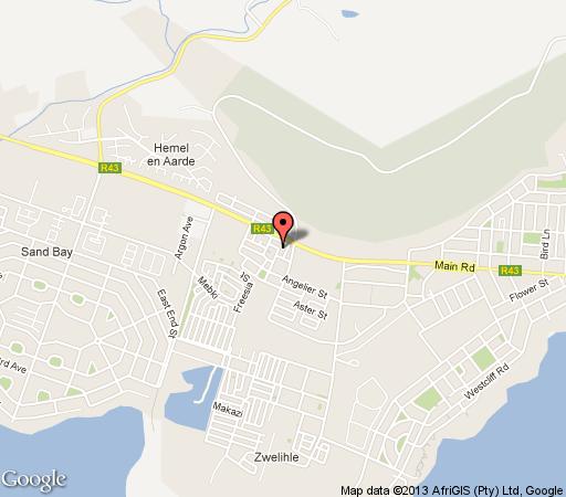 Map Elangeni Cottage in Onrus  Overberg  Western Cape  South Africa