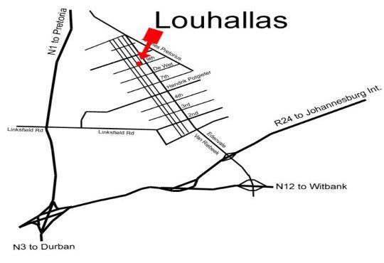Map Louhallas in Edenvale  Ekurhuleni (East Rand)  Gauteng  Suid-Afrika