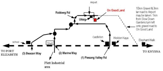 Map Goodland Country House in Plettenberg Bay  Garden Route  Western Cape  South Africa