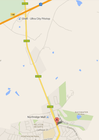 Map At The Villa in Bayswater  Bloemfontein  Mangaung  Free State  South Africa