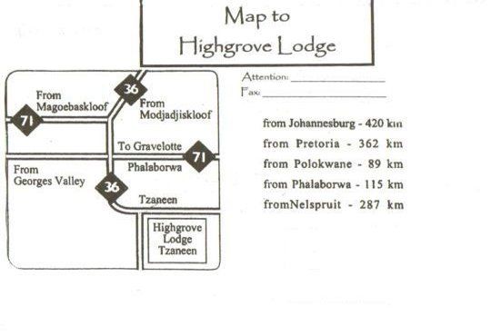 Map High Grove Lodge in Tzaneen  Valley of the Olifants  Limpopo  Suid-Afrika