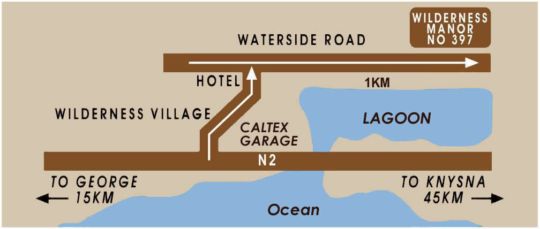 Map Wilderness Manor Guest House in Wilderness  Garden Route  Western Cape  South Africa