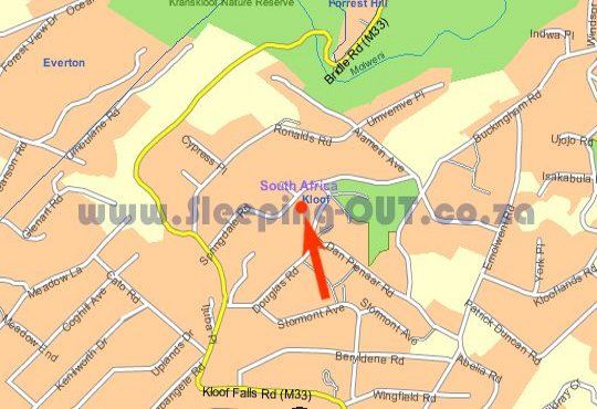 Map Inn Afrika B&B in Kloof  Western Suburbs (DBN)  Durban and Surrounds  KwaZulu Natal  Suid-Afrika