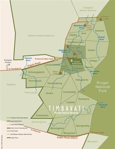 Map Umlani Bushcamp in Timbavati Game Reserve (LIM)  Greater Kruger Park  Kruger National Park (LIM)  Limpopo  South Africa
