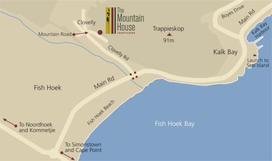 Map The Mountain House - Trappieskop in Fish Hoek  False Bay  Kaapstad  Western Cape  Suid-Afrika