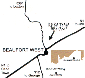 Map Ko-Ka Tsara Bush Camp in Beaufort West  Karoo  Western Cape  South Africa