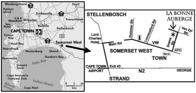 Map La Bonne Auberge in Somerset West  Helderberg  Western Cape  Suid-Afrika