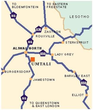Map Umtali Country Inn in Aliwal North  Drakensberg (EC)  Eastern Cape  South Africa