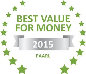 Sleeping-OUT's Guest Satisfaction Award. Based on reviews of establishments in Paarl, De Wingerd Wijnland Lodge has been voted Best Value for Money in Paarl for 2015