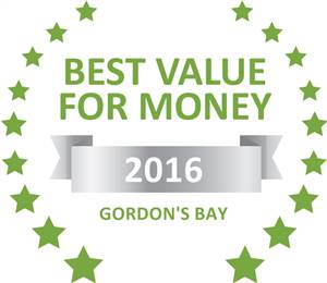 Sleeping-OUT's Guest Satisfaction Award. Based on reviews of establishments in Gordon's Bay, Manor on the Bay Loadsheddingfree Guesthouse has been voted Best Value for Money in Gordon's Bay for 2016