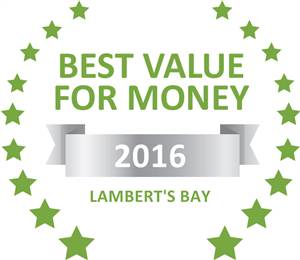 Sleeping-OUT's Guest Satisfaction Award. Based on reviews of establishments in Lambert's Bay, Sir Lambert's Guest House has been voted Best Value for Money in Lambert's Bay for 2016