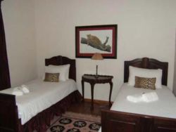 Twin bedroom with separate shower