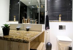 Modern design Bathroom with  spacious shower.