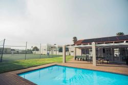 Pool, tennis court and recreation hall