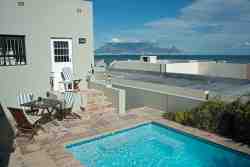 View from garden and pool