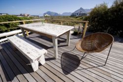 Outside dining table with Sea Views