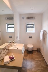 Patio Self-Catering Suite en suite shower and bathroom