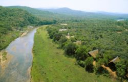 Aerial view of the lodge 