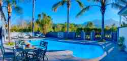 View of pool and mountains