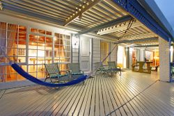 Deck with alfresco dining and weber braai