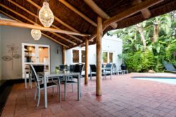 Outdoor patio for breakfast and dinner