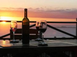 Sunset over Buffalo bay from patio