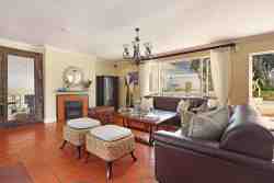Reception area and fireplace