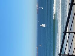 Yachts sailing on Kite Beach oposite Horizons