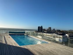 Day view of communal swimming pool.