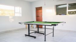 Double automated garage with pool table and darts board